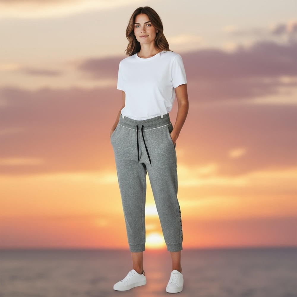 Calvin Klein Jogger Pants Large Gray Women Embroidered Logo